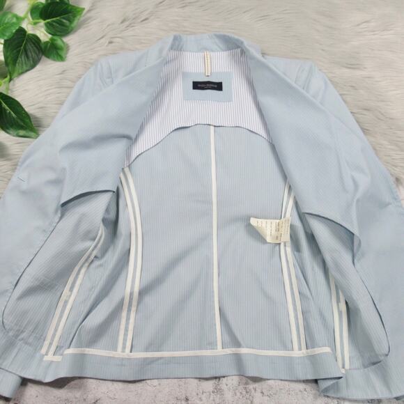 PIAZZA SEMPIONE Blue Pinstriped Single Button Blazer Italian Size 44 US Size 8 - Picture 9 of 13